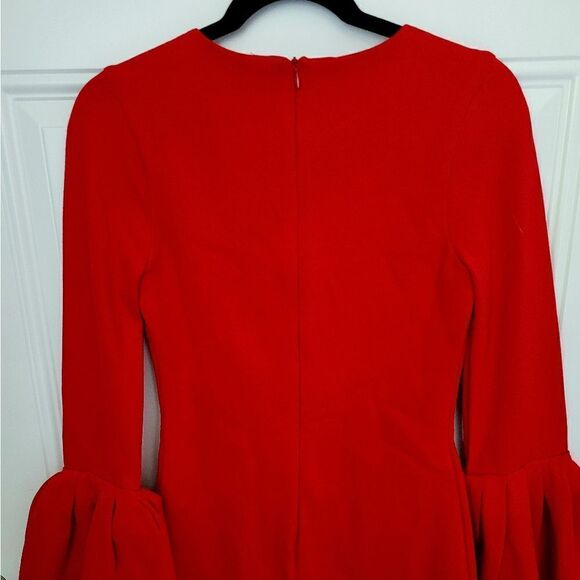 Just Me red bell sleeve midi dress size Small - Picture 11 of 15